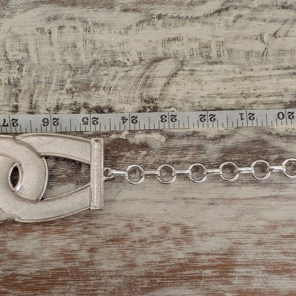Vintage Chico\'s Silver Tone Statement Waist Belt 41.50\